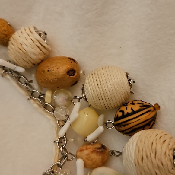 VTG UNICA 1980s Beach Fisherman Beaded Cha Cha Braided Rope Chain Necklace - Picture 5 of 9